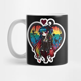 Rainbowcore Heart Dripped gothic style Mug